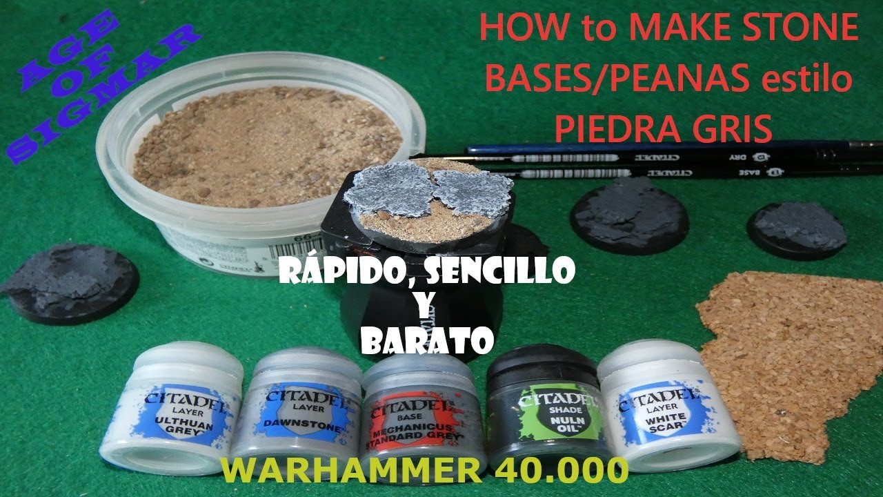 ✅😋HOW to MAKE STONE BASES/PEANAS estilo PIEDRA GRIS de forma RÁPIDA, SENCILLA y BARATA #Warhammer
