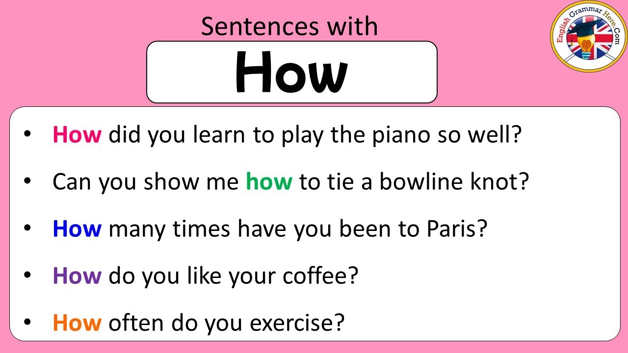 Sentences with How, How in a Sentence, Example Sentences about How #sentences #grammar #vocabulary