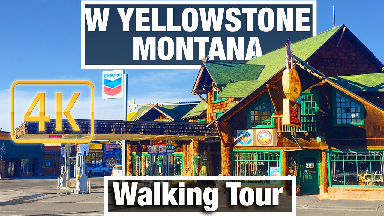 4K City Walks: West Yellowstone, Montana City Tour - Virtual Walk Walking Treadmill Video free tour