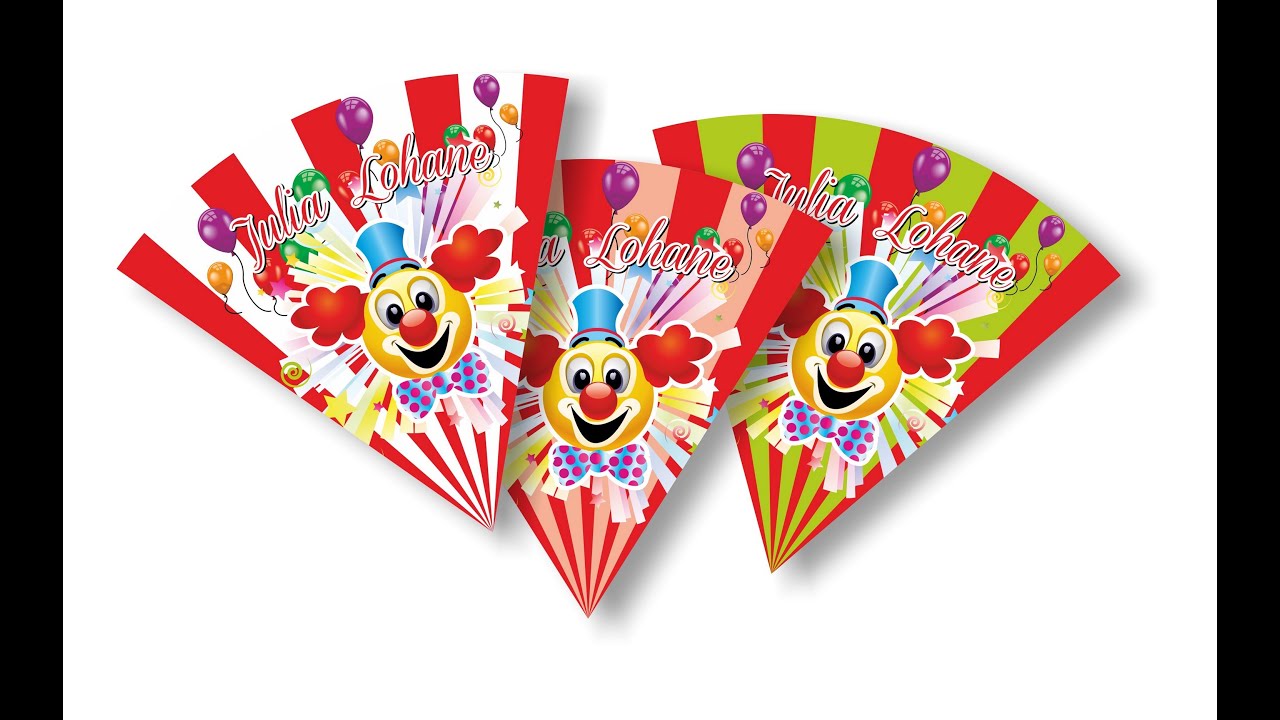Criando cone personalizado de guloseimas com tema palhaço - CorelDRAW