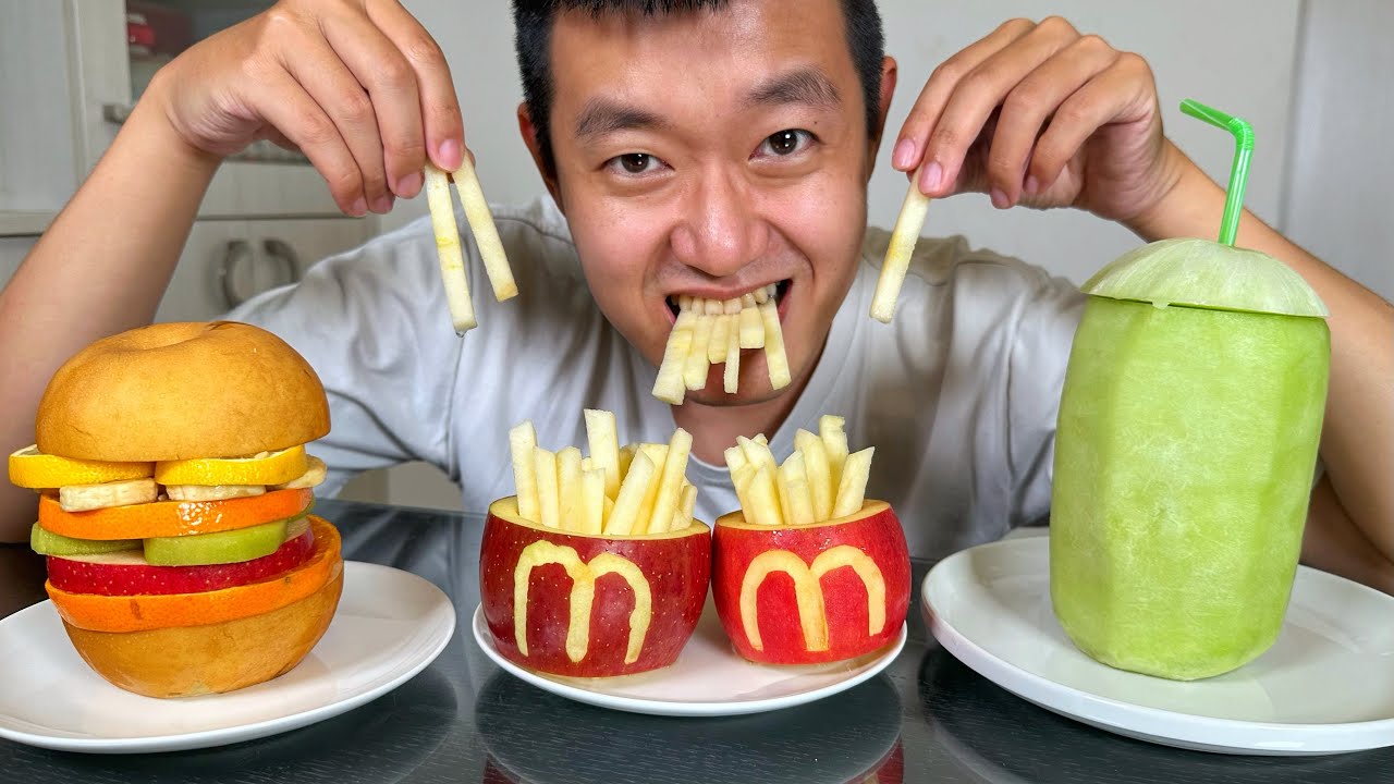 如何製作超好吃水果麥當勞套餐！How to make a super delicious fruit McDonald's meal！
