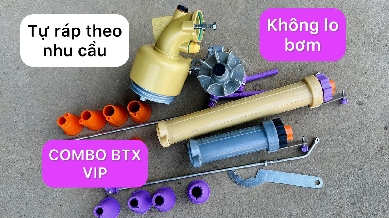 COMBO BTX VIP - Bộ tưới phun mưa quay bánh răng nghiêng chạy bơm từ 2HP đến 20HP