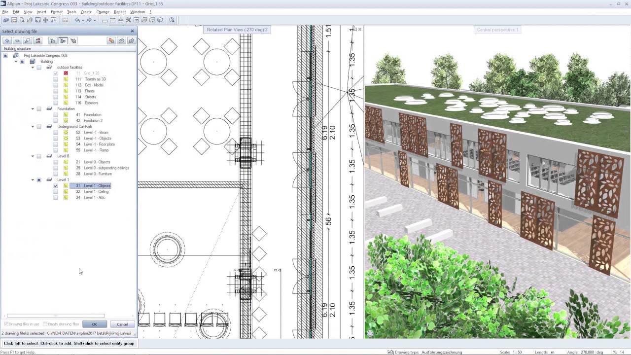 Allplan Engineering 2017: Drawing file selection