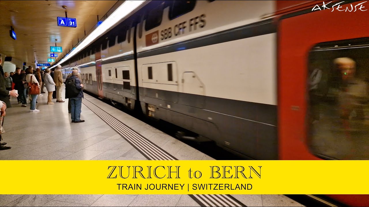 [ 4K ] Morning Ride from ZURICH to BERN Switzerland | Train Journey | 4K 60fps HDR video