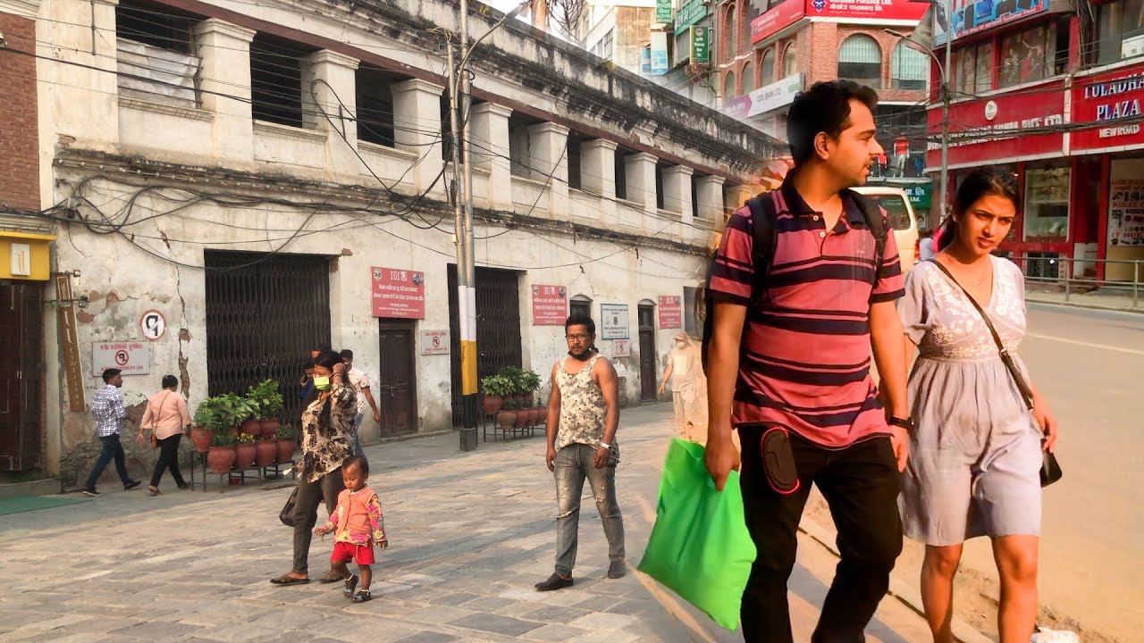 Walkaround  Newroad, Basantapur, Asan Indrachowk in Kathmandu Nepal 4K Video