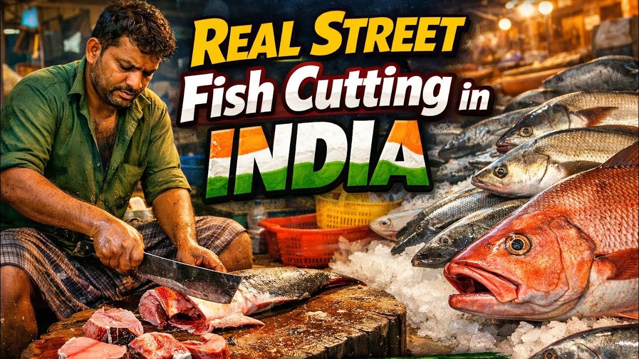 Real Street Fish Cutting in India &ndash; Authentic Market Experience 
