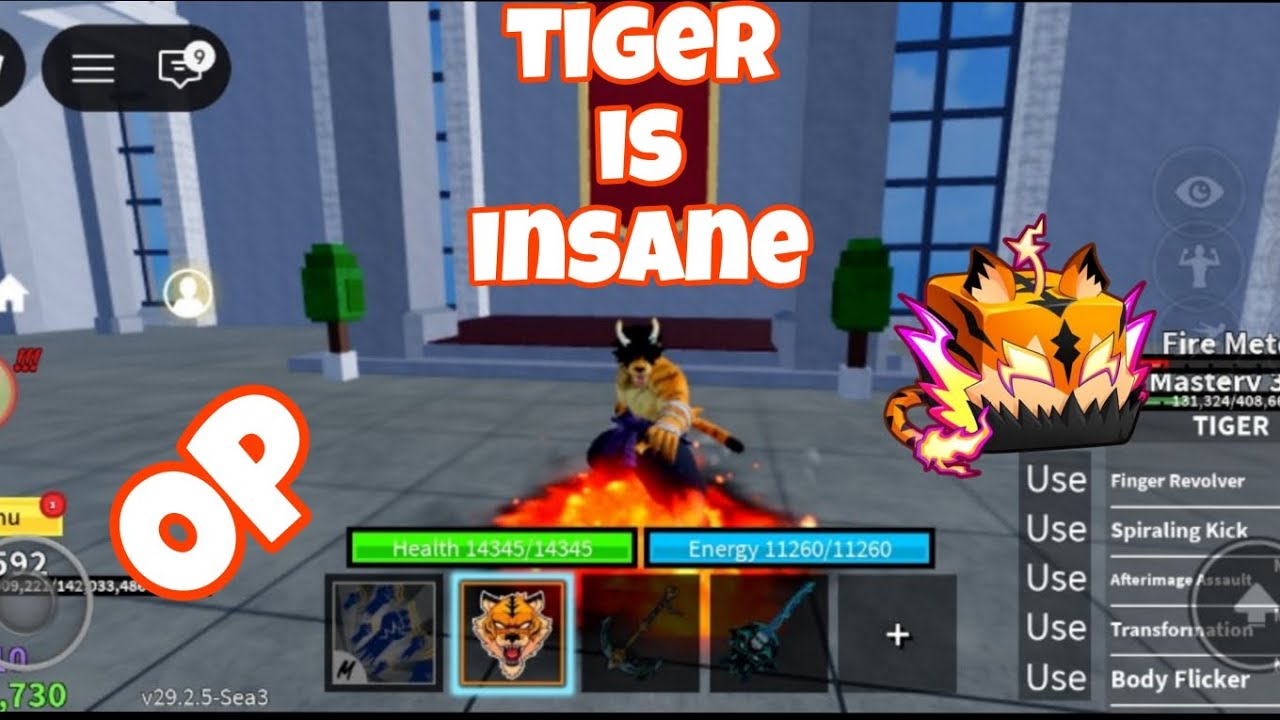 I eat and master tiger fruit in blox fruits #roblox