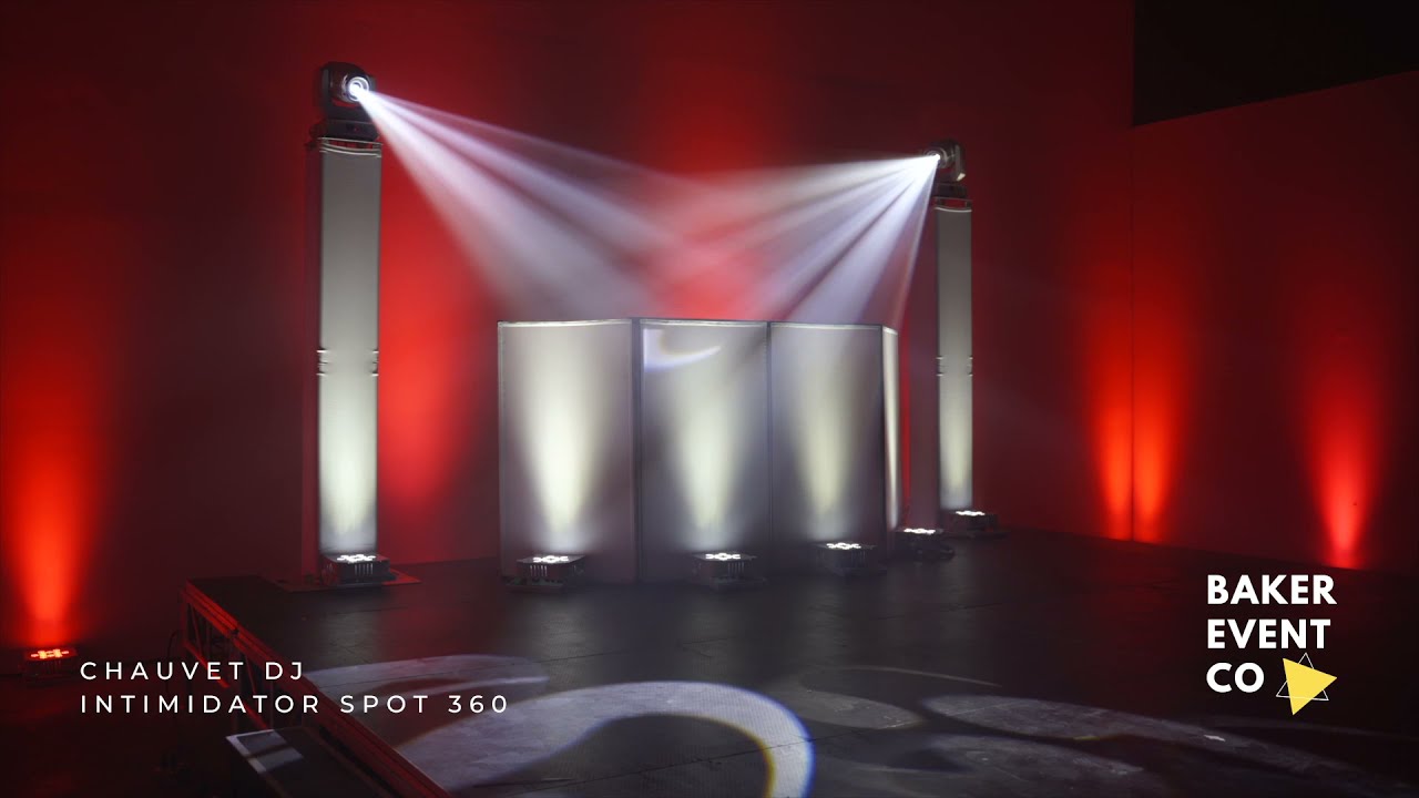 White DJ Booth with Moving Lights