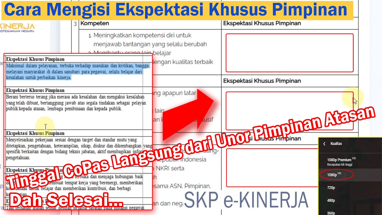 Cara isi Ekspektasi Khusus Pimpinan di SKP eKinerja 2024 Mudah Sekali Tinggal Kopi Paste.