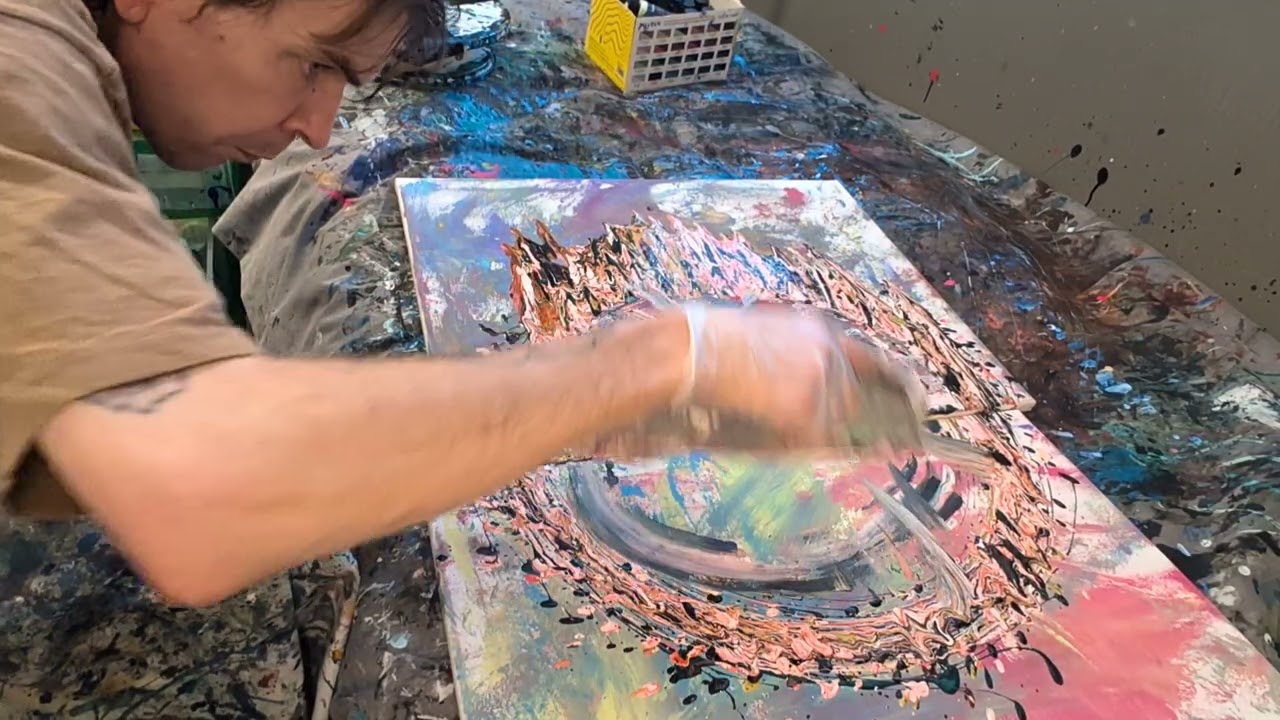Spinning results, #fullvideo #fluidartist #RecordPainting #AbstractArt #UpcycledArt