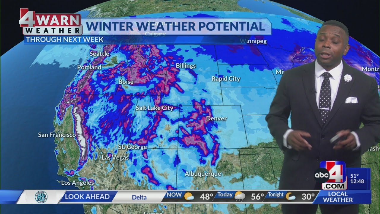 Mostly cloudy with valley rain and mountain snow showers Thursday evening into Friday morning