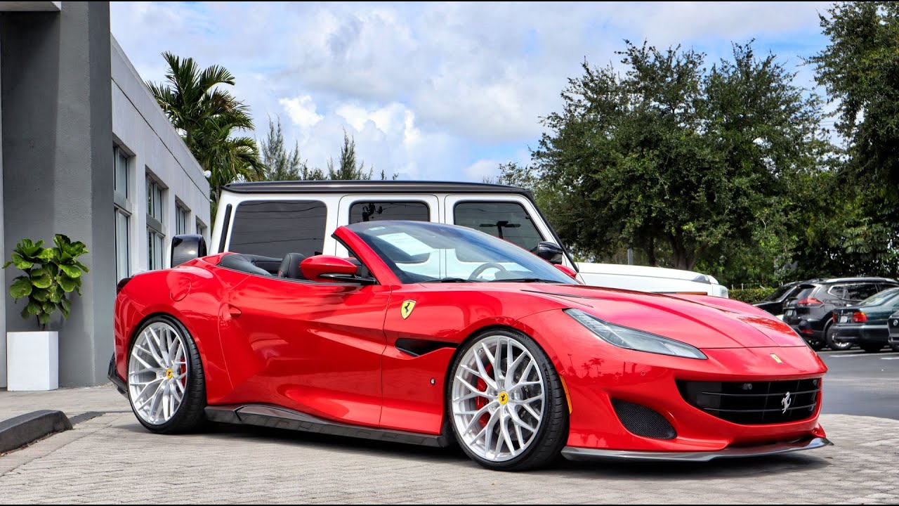 Ferrari Portofino Spider - Startup Sound, Roof in Action Interior Exterior at Prestige Imports Miami