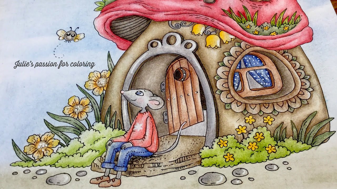 NICE LITTLE TOWN 5 by Tatiana Bogema - derwent procolour pencils - color along