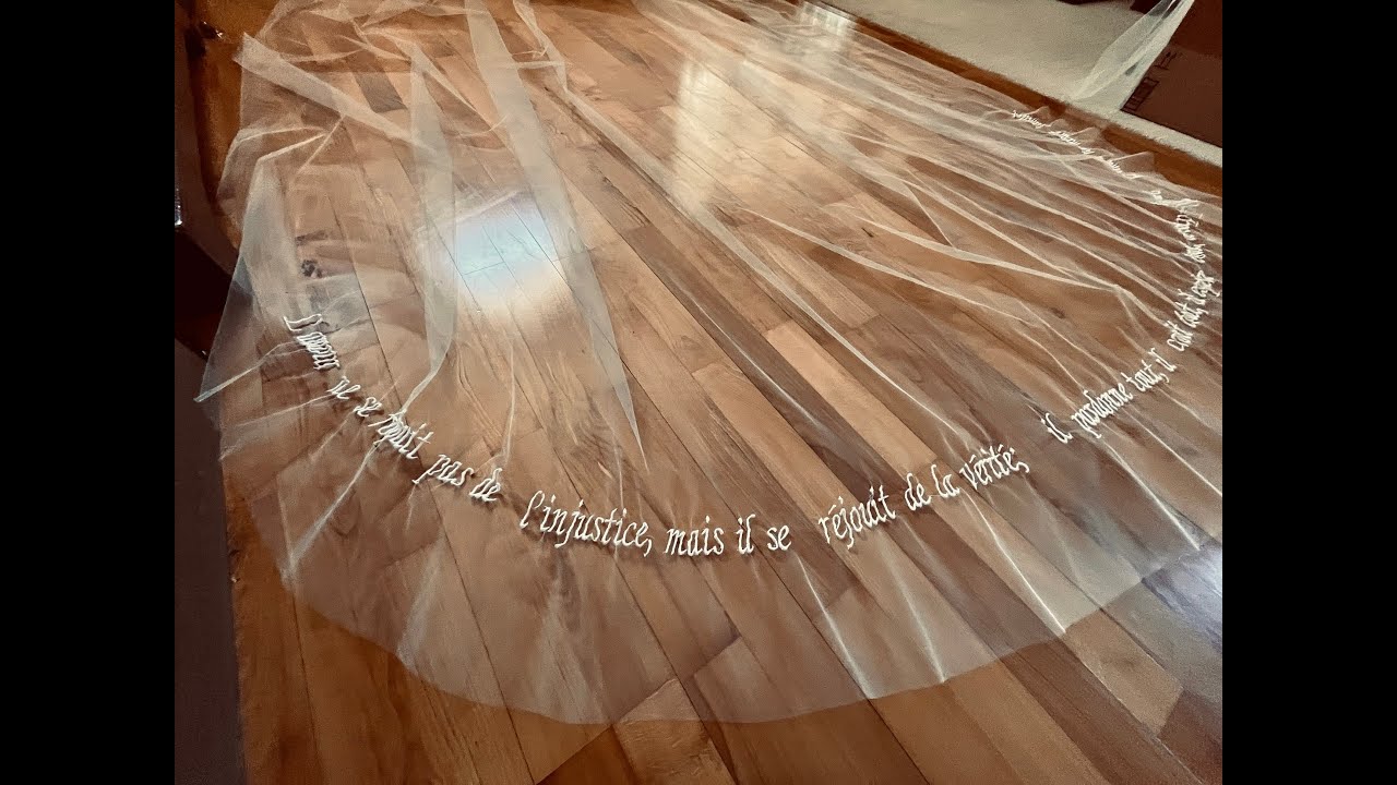 Hailey Bieber's Wedding Veil: Sewing Tutorial for Custom Embroidered Wedding Veil with Writing