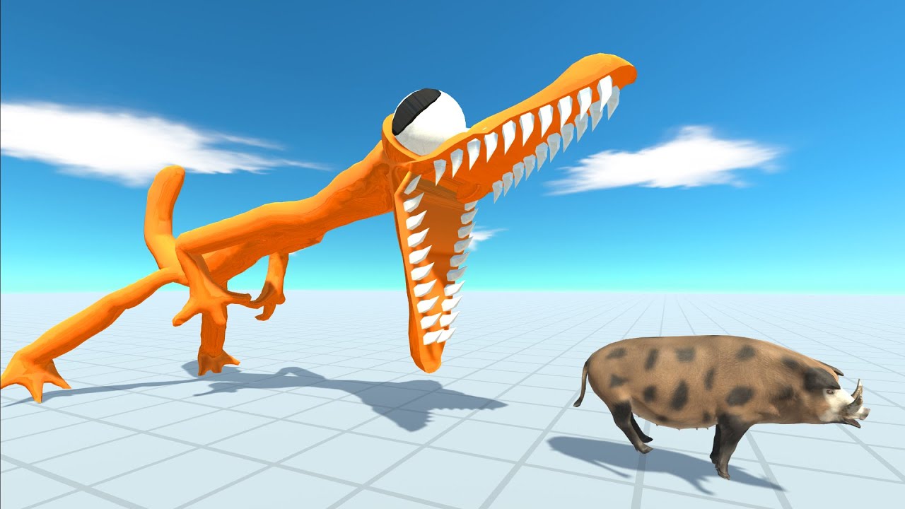 Rainbow Frineds Orange Arena Death Run - Animal Revolt Battle Simulator