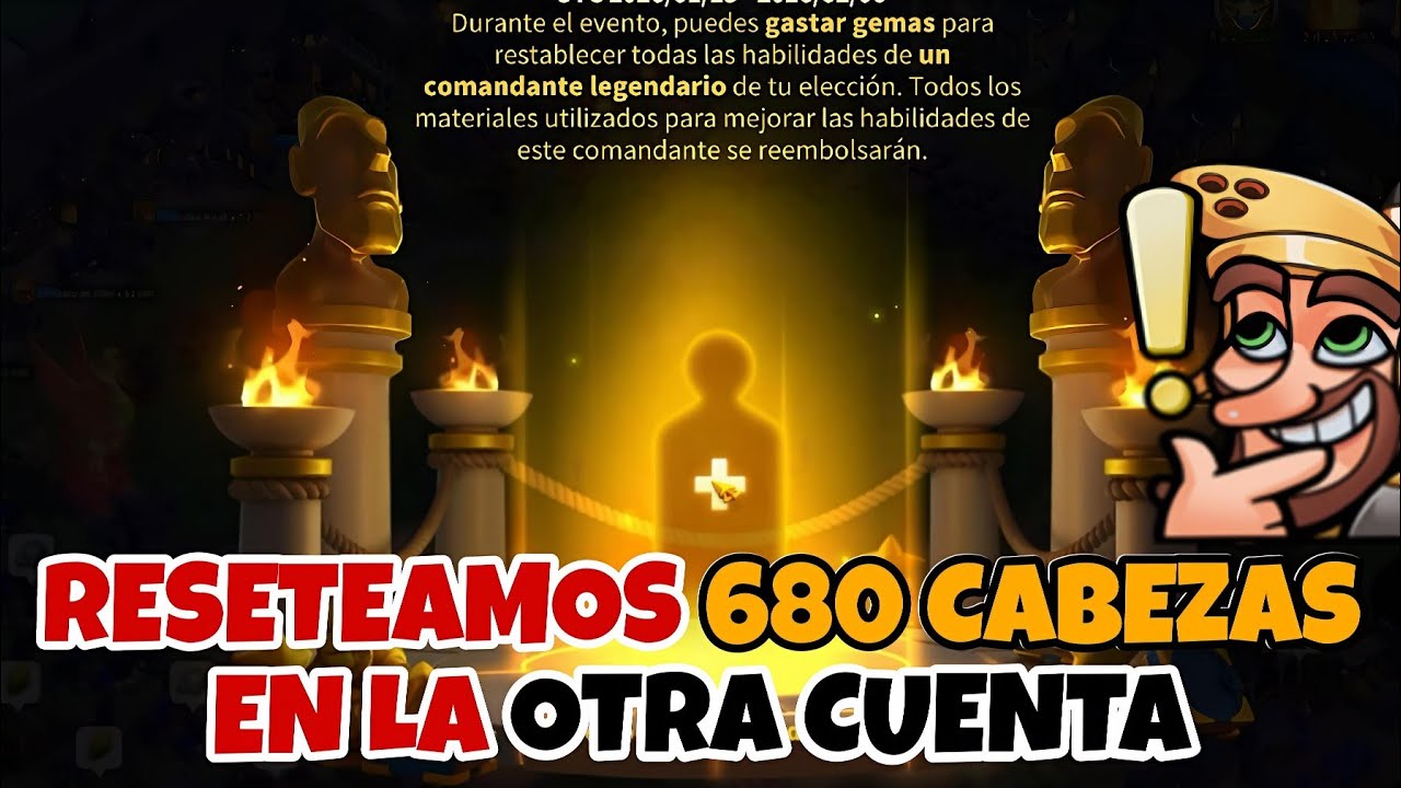 QUE COMANDANTE ELEGIMOS PARA RESETEARLO? EN CUENTA CEREADA - RISE OF KINGDOMS 