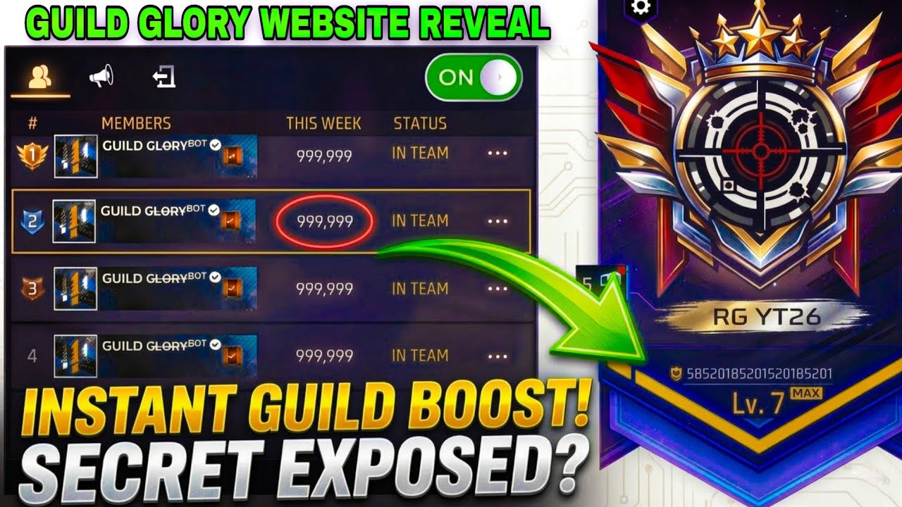 HOW TO MAKE GUILD GLORY BOT FREE WEBSITE 🤖|FREE FIRE GUILD GLORY BOT WEBSITE REVEALED 🔥😱 RG YT26 