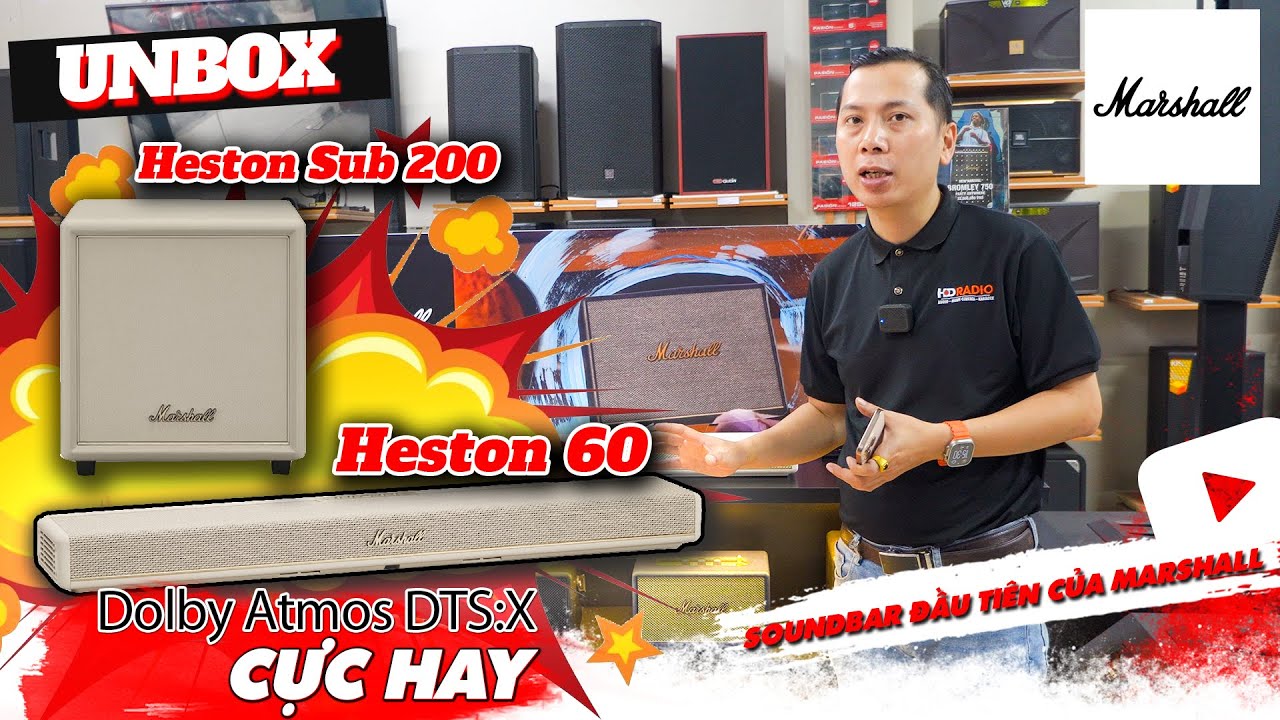 Bộ Loa SoundBar Đầu Tiên Của Marshall Có Gì HOT?Unbox Bộ Soundbar Marshall Heston 60+Heston  Sub200!