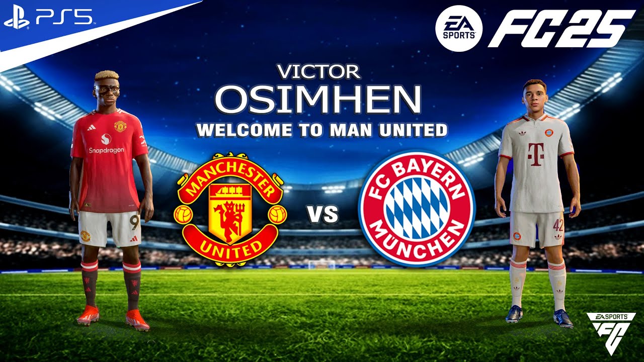 FC 25 - Manchester united vs Bayern Munich ft. Osimhen, Kane, Cunha, Mbeumo, Musiala | PS5 4K HDR