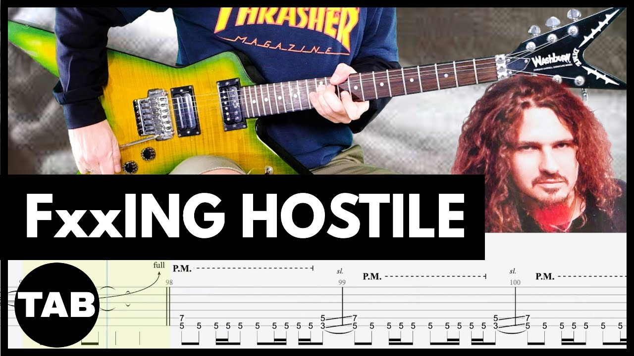F**ING HOSTILE Pantera Guitar TAB | Lesson | Tutorial | Cover