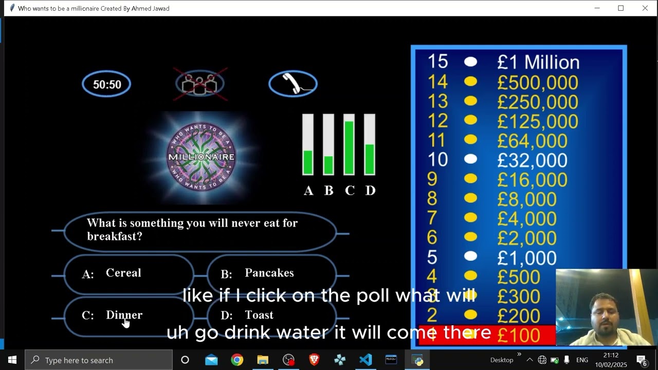 KBC Quiz Game in Python | Who Wants to Be a Millionaire Clone