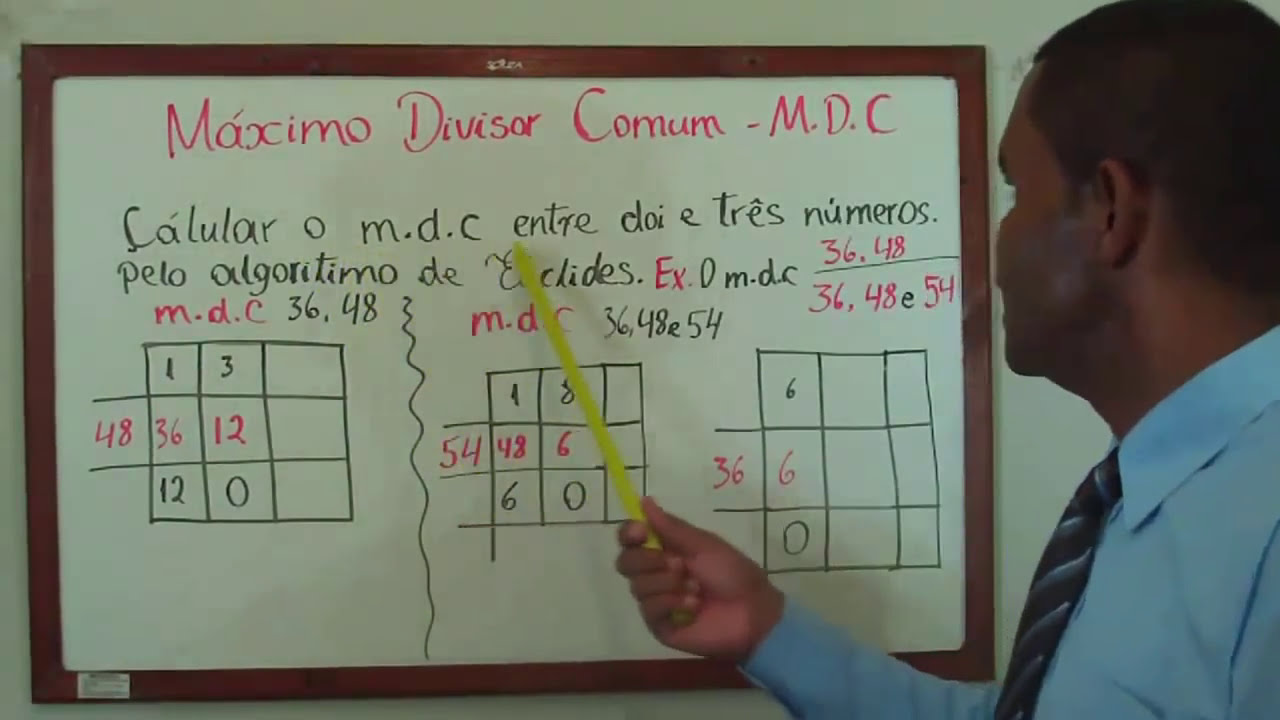 Máximo Divisor Comum (m.d.c) Pelo Algoritmo de Euclides, Aula Nº 19