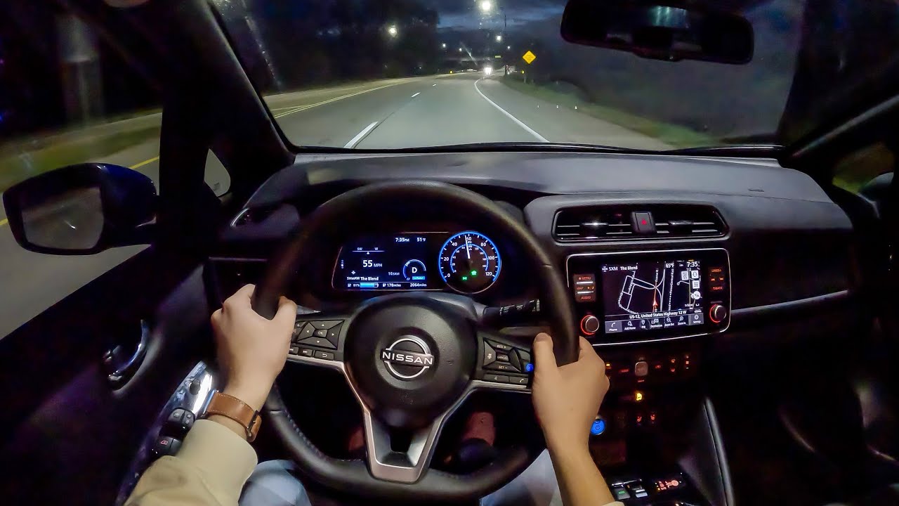 2023 Nissan Leaf SV Plus - POV Night Drive (Binaural Audio)