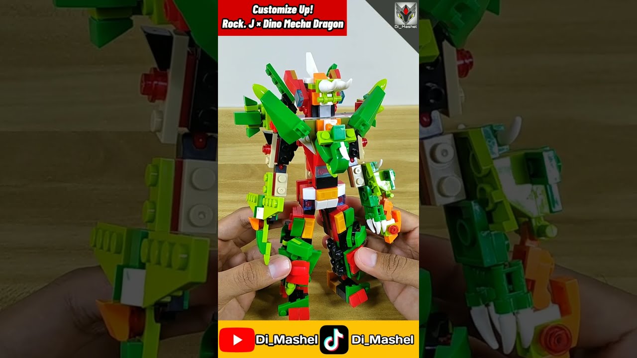 Robot Rock. J bergabung dengan Brick Lelebrother Dinosaurs Mecha Dragon 