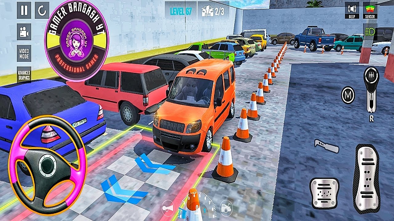 Master of parking Van In city Orange van Parking like pro dont hit Anything Reverse