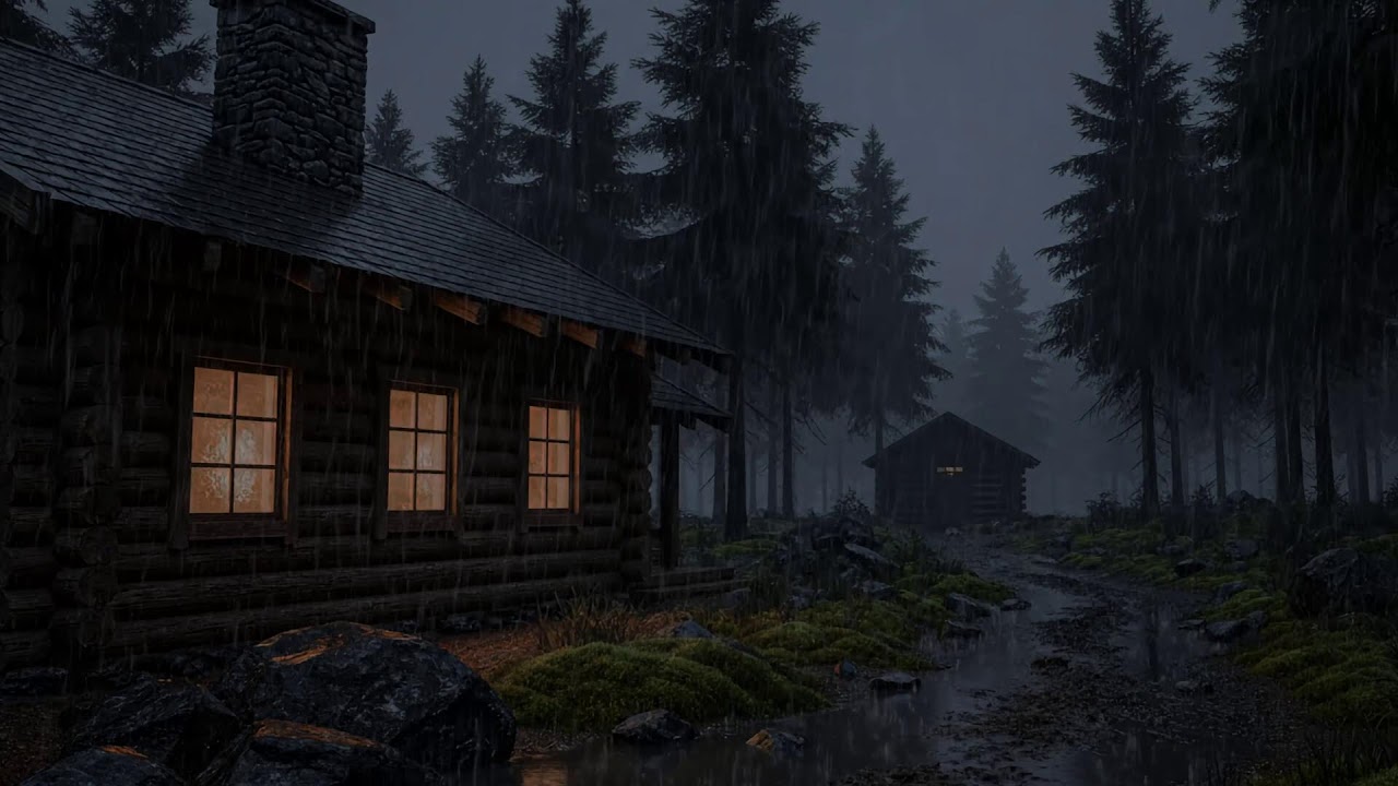 Lonely Night Rainstorm with Thunder for Deep Sleep and Mental Stillness to Release Night Anxiet