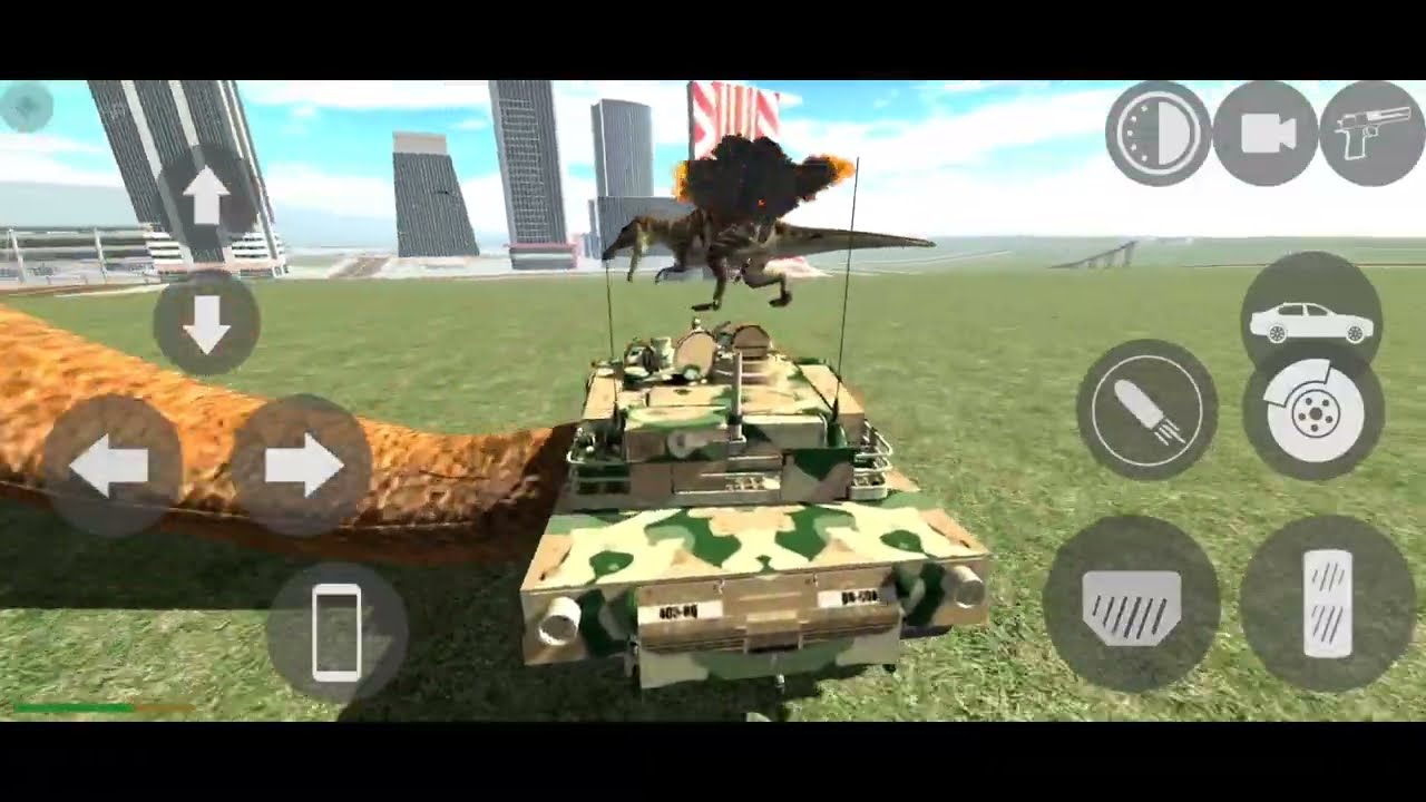 Dinosaurs in Michael house VS Tank indian bike's driving 3D gameplay #indianbikedriving3d