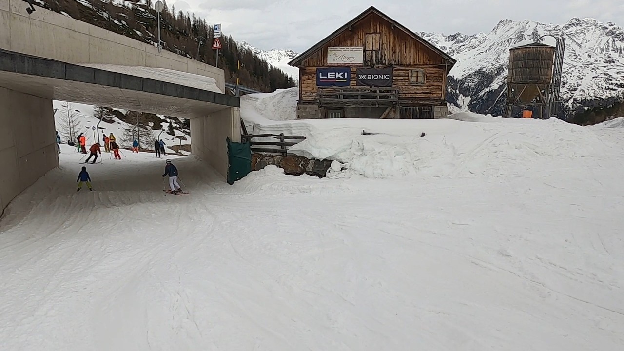 GoPro HD POV Skiing with Kids on Blue Slope 30, Solden Austria, Tiefenbach Gletscher 2024