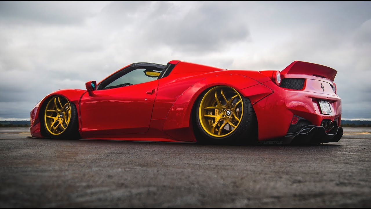 LibertyWalk Slammed Ferrari 458 & GTR Flames!