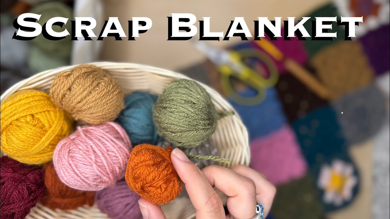 ☕ Easy Scrap Yarn Granny Square Blanket | Join-As-You-Go Crochet Tutorial for Beginners - Project #6