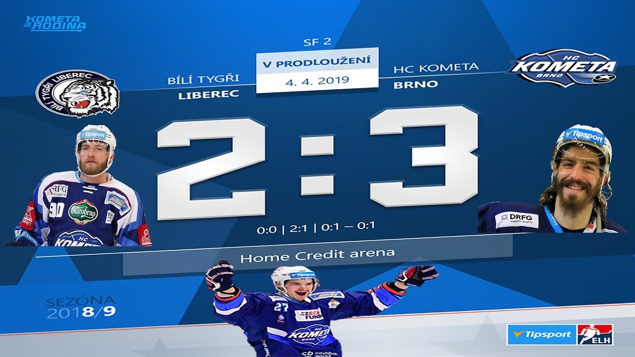 Semifinále play-off hokejové extraligy - 2. zápas: HC Bílí Tygři Liberec - HC Kometa Brno