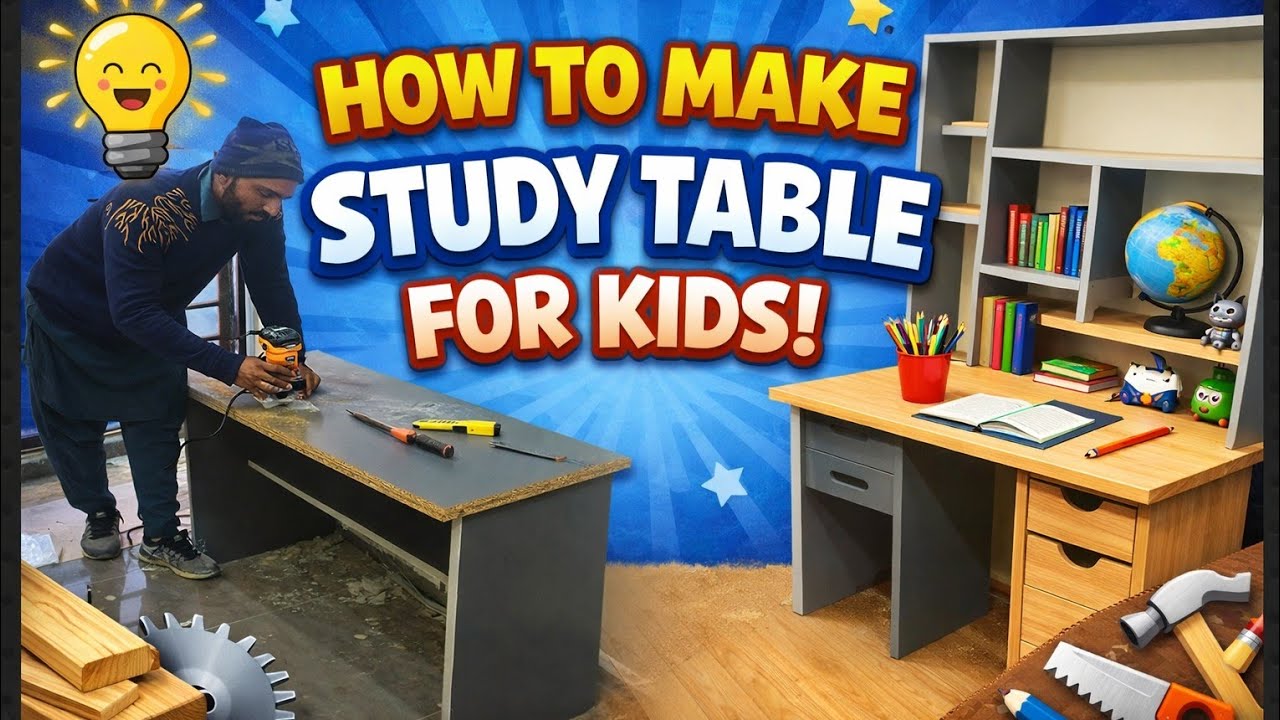 How to Make Study Table for Kids | DIY Wooden Study Desk at Home