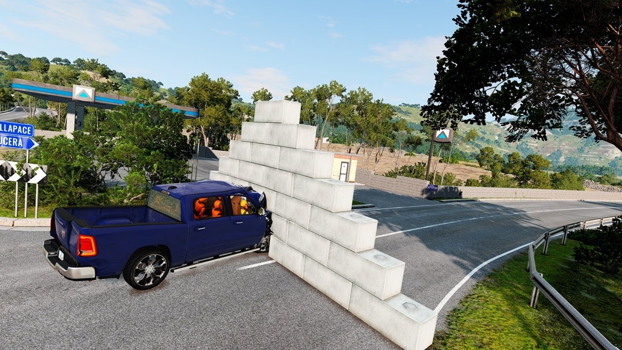 Total Destruction! Cars vs Giant Brick Wall Test 🔨