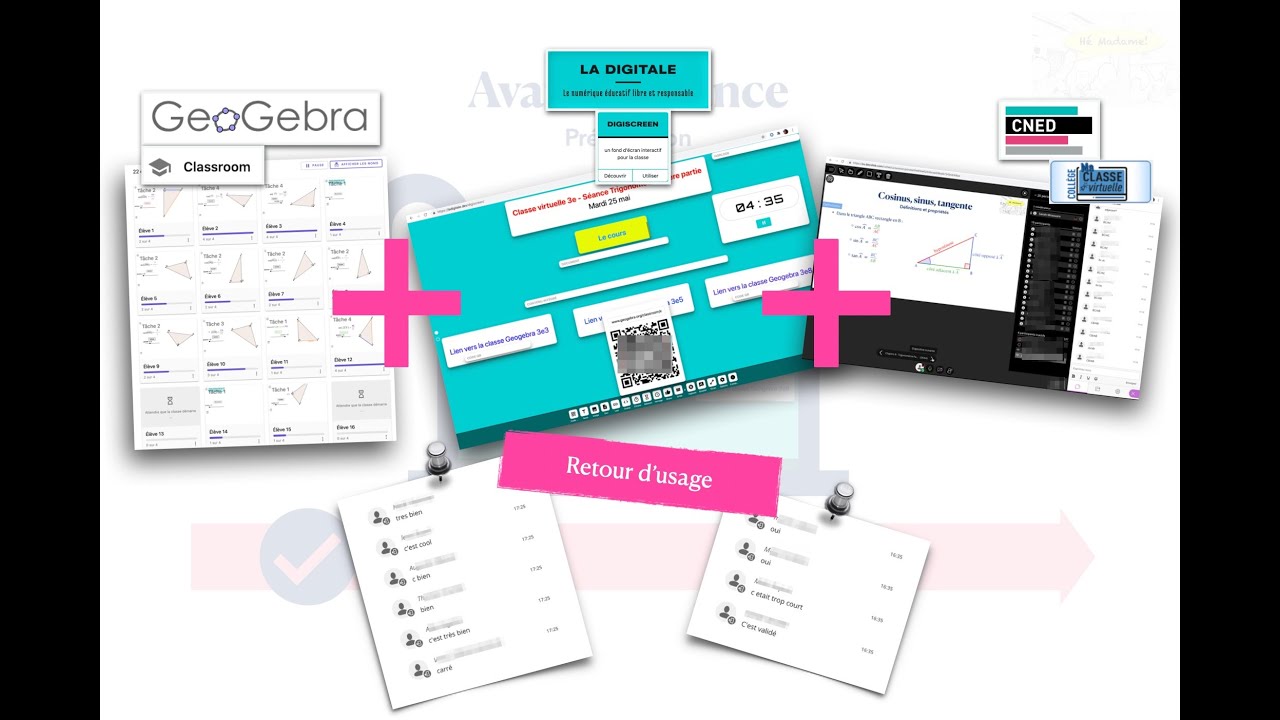 Geogebra Classroom + Digiscreen de La Digitale + CvCned