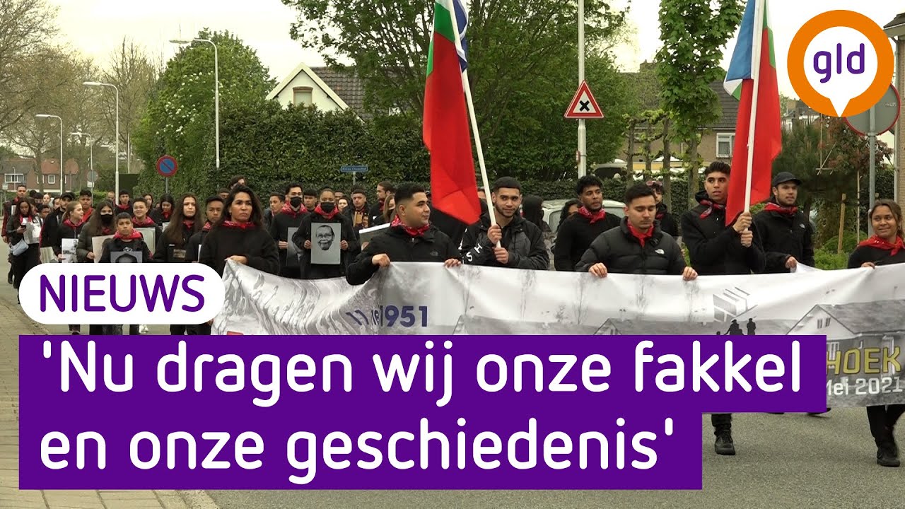 Molukse jongeren houden herdenkingstocht