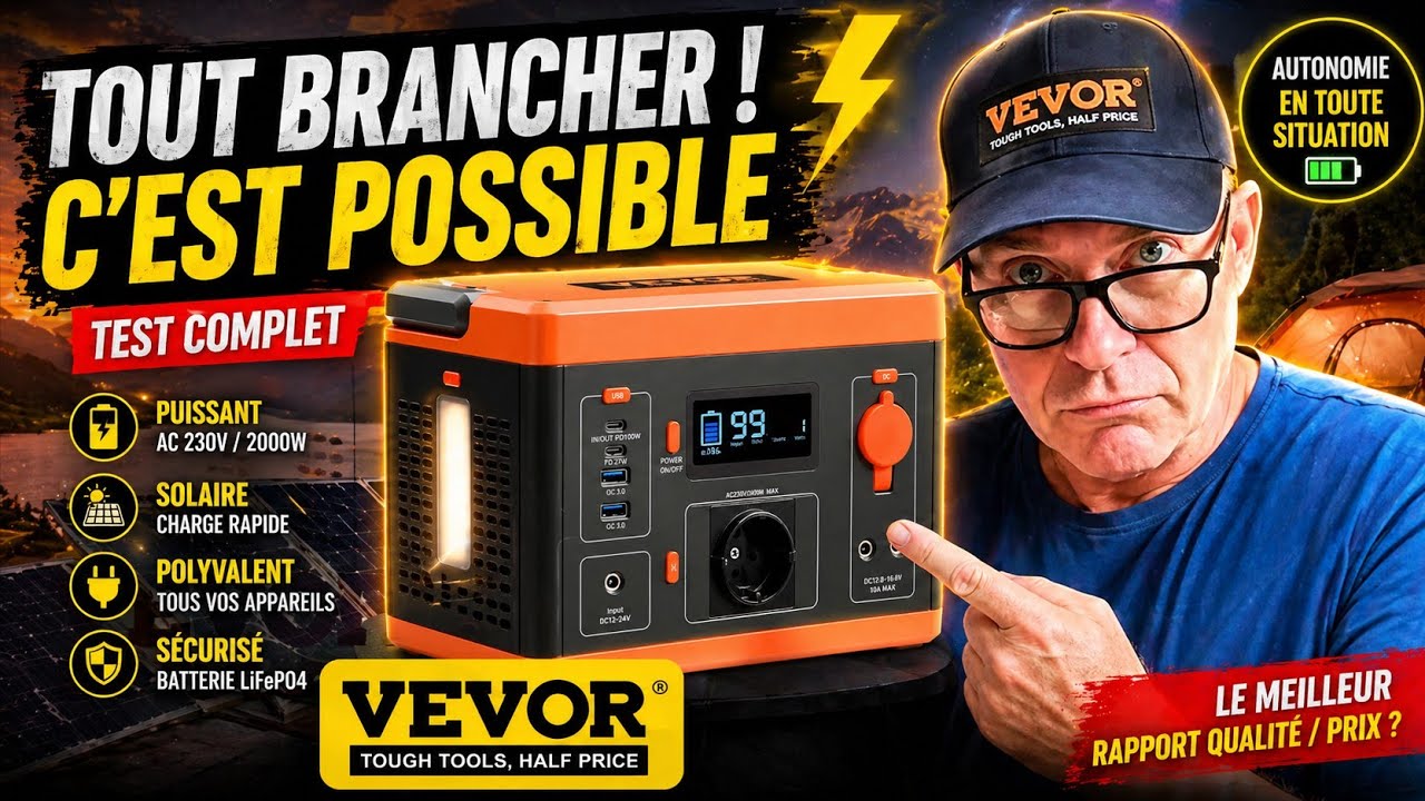TEST complet du GÉNÉRATEUR solaire VEVOR : autonomie en toute situation !