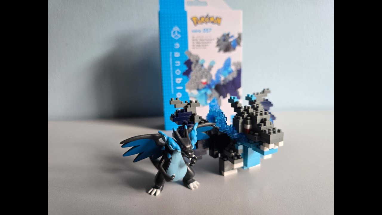 My first-ever Nanoblock build -- Way harder then i expected! Mega Charizard X. Watch the full video!
