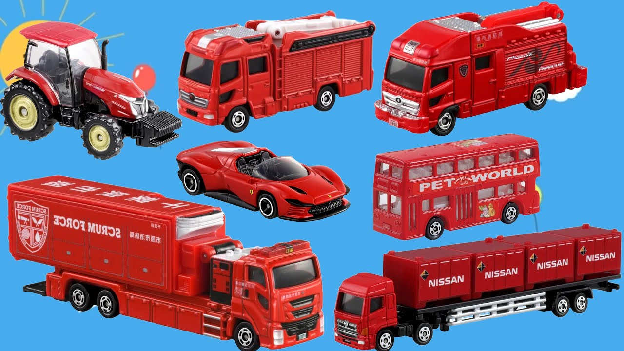 🌟乗り物集合🌟はたらくくるま大図鑑🌟 働く車パズル 消防車 救急車 パトカー ゴミ収集車などのりものの名前を覚えよう #tomica #トミカ #のりもの #siku #ジク【子供向け乗り物アニメ】