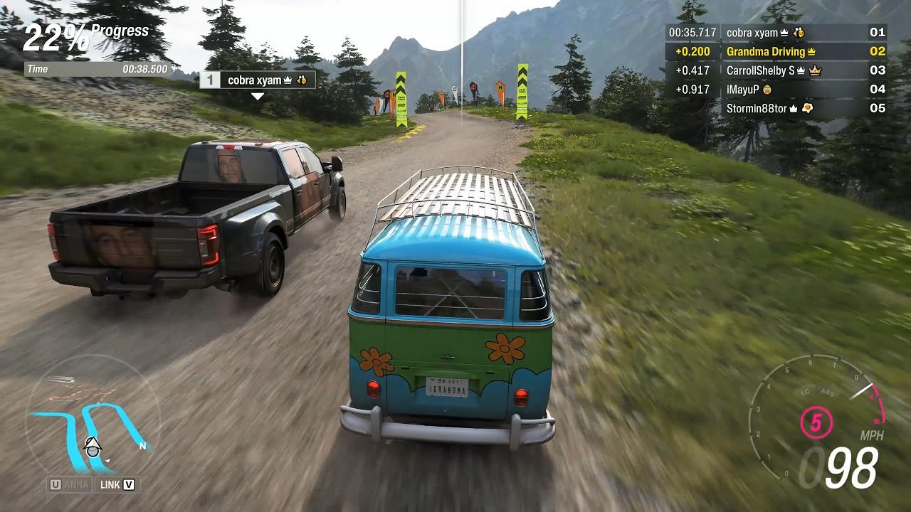Forza Horizon 6 - Mystery Machine VW Bus Type 2 Sliding Around in B-Class Dirt