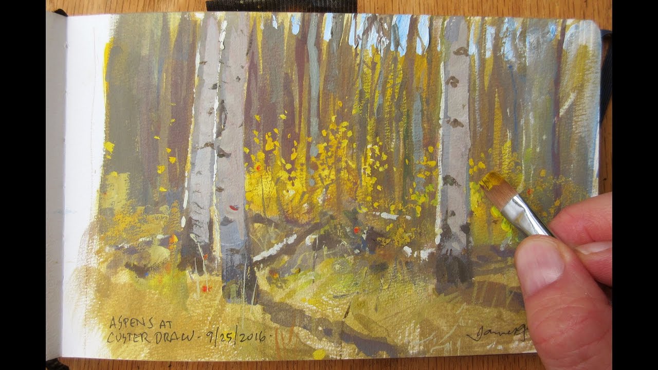 Painting an Aspen Forest in Colorado