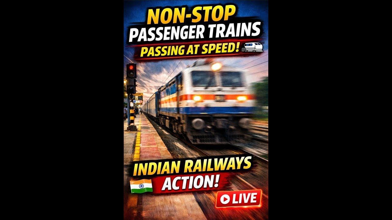 Non-Stop Passenger Trains Passing Station at Speed 🚆 |Train Action | Vertical Short