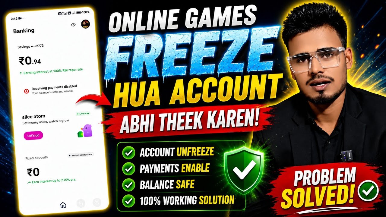 Slice Bank Account Freeze Problem 😱 | Online Gaming Account Freeze | Receiving Payment Disabled Fix