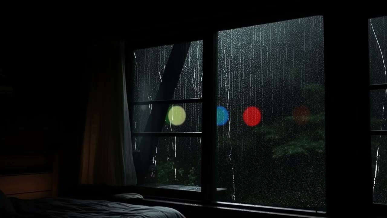 Window Rainstorm with Thunder - Calm Sounds for Deep Sleep