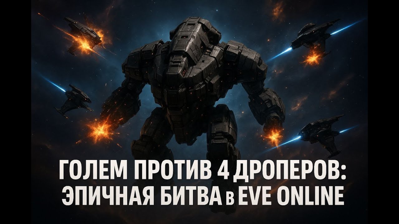 Голем против 4 дроперов: эпичная битва в Eve online