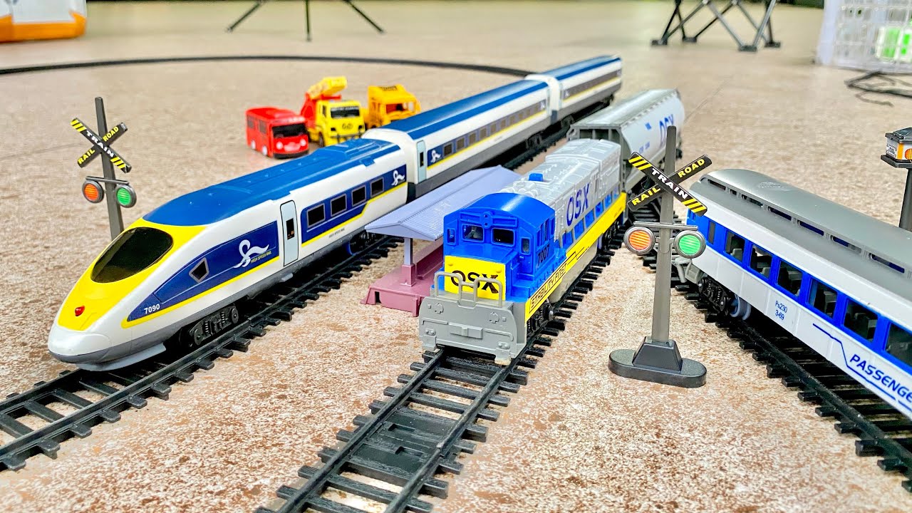 Epic Toy Train Station Setup! High Speed & Diesel Train Meet at Mini Railway 🚄