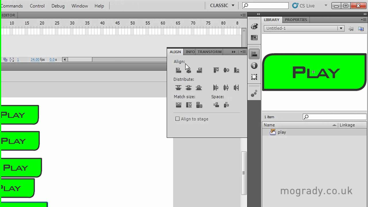 Flash CS5, Button Symbol Tutorial